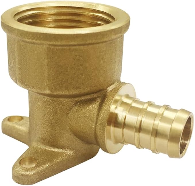 Hooshing 2PCS Drop Ear Elbow Pex Fittings 1/2" Pex x 3/4" NPT Female Adapter Brass Crimp Fittings for Pex Pipes Plumbing Jobs