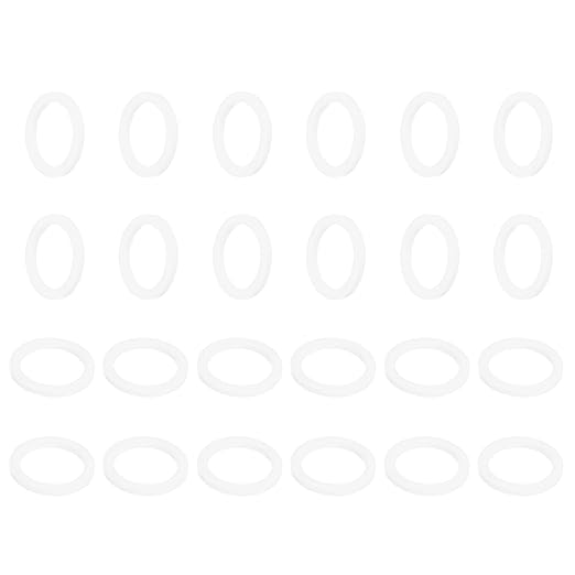 MECCANIXITY PTFE Flat Washers, 24Pack 24mm OD 18mm ID 2mm Thick Sealing Spacer Gasket Ring for Faucet Pipe Hose Bolt Machinery, White