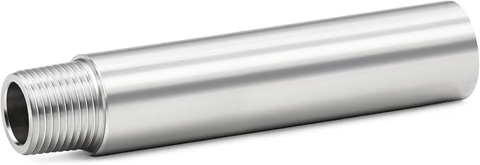 ChillWaves 304 Stainless Steel Pipe Fitting, Nipple Cast Pipe 1/2" NPT Male x 1/2" NPT Female Thread 6" Length(150MM)(1-PACK)