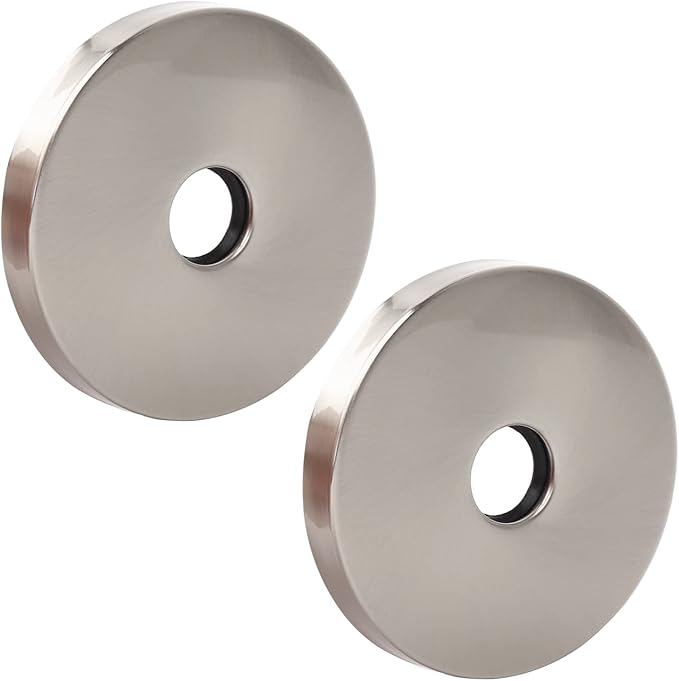 4 Inch Shower Arm Flange Oversized Plumbing Cover Plates,Universal Extra Large Replacement Escutcheon Cover Plate for Covering Gaps,Holes,Fits All Standard 1/2" Pipes,Brushed Nickel(2 PACK)