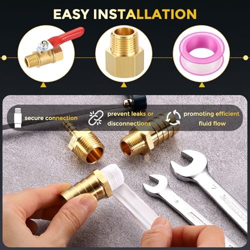METALLIXITY 1PCS 1/2" FNPT x 1/2" MNPT Thread Brass Hex Extension Adapters
