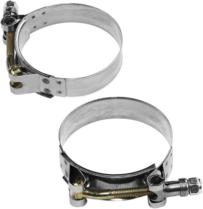 4 Pack 1" T-Bolt Hose Clamps, 304 Stainless Steel Turbo Intake Clamp, Working Range 1.26"-1.46"(32mm-37mm) for 1" I.D. Hose with 5mm Wall Thickness