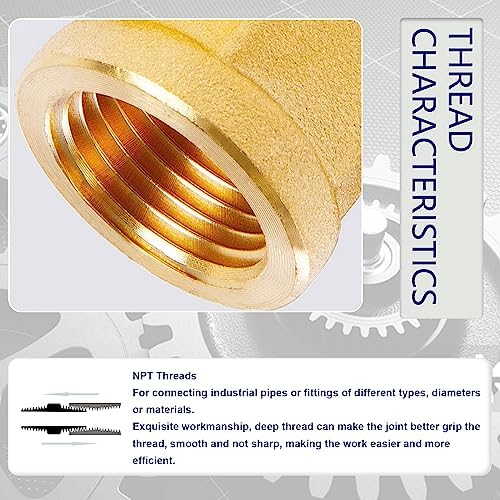 ChillWaves Brass Pipe Fitting, Tee 3/8" x 3/8" x 3/8" NPT Female Thread Adapter(3-PACK)