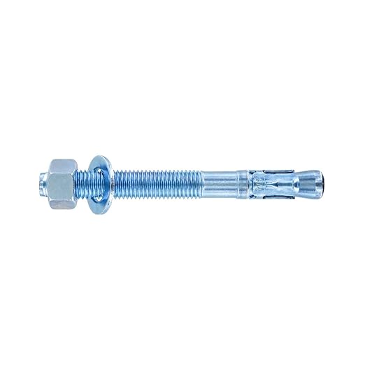 Conquest 3/4" x 7" Zinc Plated Wedge Anchors (Box of 10) – High Performance Concrete Anchors – Rust Resistant Zinc Plating for Dry Interior Environments – Heavy Duty Fastener for Concrete