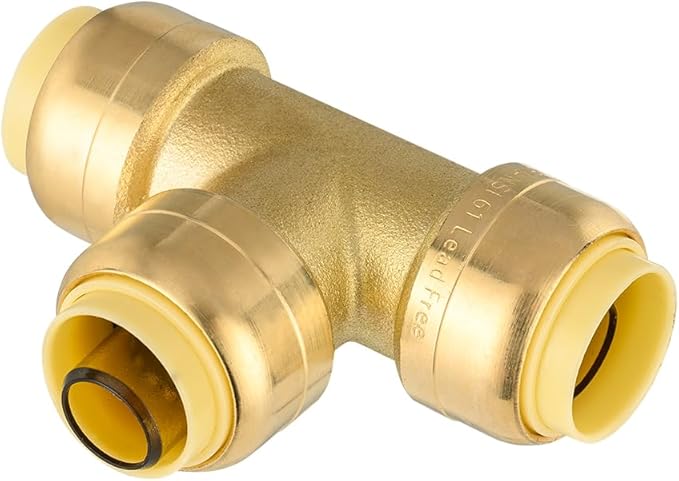 100-Pack EFIELD 1/2-Inch Tee Push-Fit Fitting to Connect Pex, Copper, CPVC with a Disconnecting Clip, UPC Certified,(PF080-100PCS)