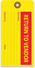 Tags 4 Less Production Quality Control Hang Tags – Equipment Preventative Maintenance Labels, for Easy Record-Keeping for Inventory Status (Return to Vendor, Pack of 100)