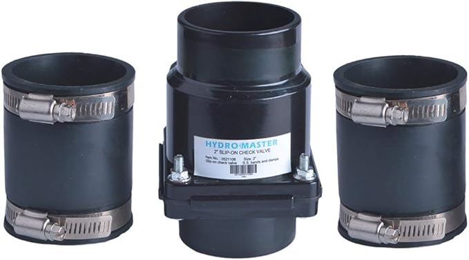 Hydro Master Plastic Sump Pump Check Valve with Stainless Steel Clamps 2 inch