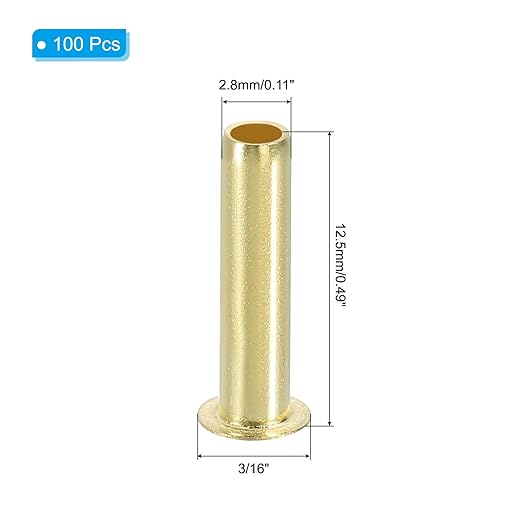PATIKIL 3/16" Brass Compression Fittings,100Pcs Compression Insert Tube Fitting for Connecting Air, Fuel, Water, Oil and Inert Gases Lines