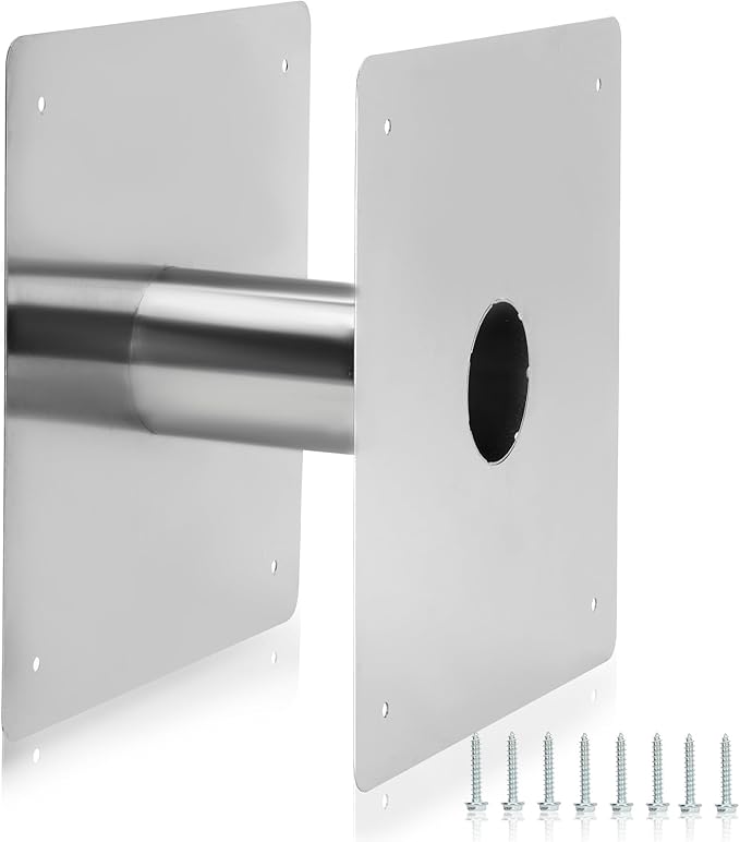 Thickening Stainless Steel Vent Wall Thimble,Suitable for Walls Ranging from 4.7 "to 7.0",for Indoor Gas Tankless Water Heater,Ideal for Home Heating and Bathroom Setups (silver, 2.36In)