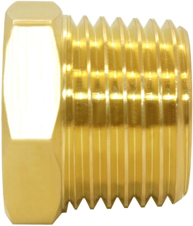 Joywayus 1/2" NPT Male Pipe Plug Outer Hex Head Plug Brass Pipe Fitting(Pack of 3)