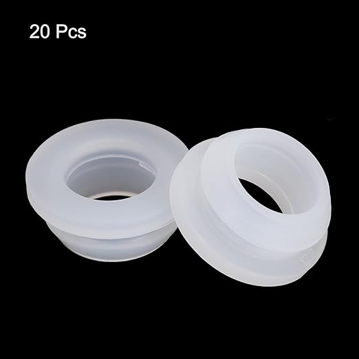 MECCANIXITY 20Pcs Snap Rubber Grommet Plug Mount Dia 11.5mm ID 8.5mm Narrow Groove Width 2mm Seal Anti-Scratch for Electrical Box Cable Pipes Transparent