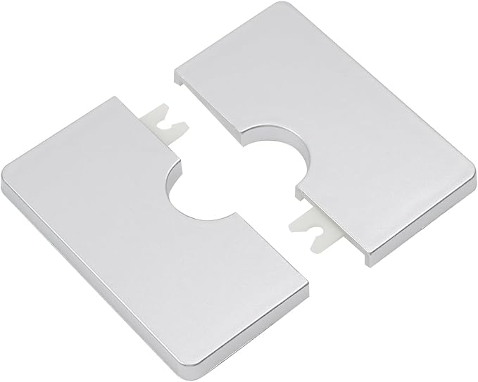 2 Pcs Wall Split Flange, ABS Square Self-Adhesive Escutcheon Plate Buckles Design for 0.86"/22mm,Silver