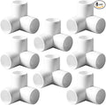 1/2“ Tee PVC Fitting 3 Way Elbow Connector, Furniture Grade 90 Degree Elbow Side Outlet, PVC Corner Fittings for Building Furniture Greenhouse Shed Pipe Fittings Tent Connection (Pack of 8)