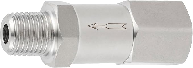 Yoebor 304 Stainless Steel Detachable Check Valve One Way Non-Return Valve for Water Oil Gas, 1pc (Fnpt(Inlet) x Mnpt, 1/4")
