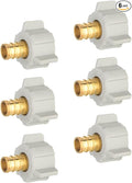 6-Pack EFIELD 1/2" Pex X 1/2" Female NPT Swivel Adapter Brass Barb Crimp Brass Fittings, ASTM F1807,(PEX1807202-6PCS)