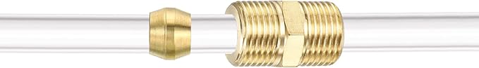 PATIKIL 6mm Tube OD Brass Compression Sleeves Ferrules, 50 Pack Brass Ferrule Fitting Brass Compression Fitting Assortment Kit for Air Water Gas Pipe