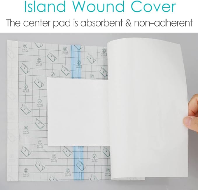 12"x12" Waterproof Shower Cover Incision Bandages for Large Wound with No Glue On The Center Adhesive Transparent Shower Protector Post Surgical Water Barrier Guard Pack of 7