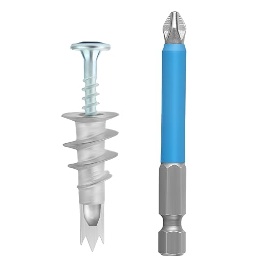 200pcs Drywall Anchors, Zinc Self-Drilling Anchor and Screw with Cross Groove Drill Bit, Fasteners Wall Anchors