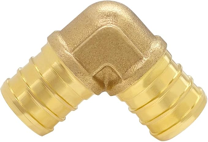 Hooshing 30PCS PEX Fittings Combo 3/4 Inch Straight Coupling(10) 90 Degree Elbow (10) PEX Tee (10) Brass Barb Crimp Pipe Plumbing Hose Fittings