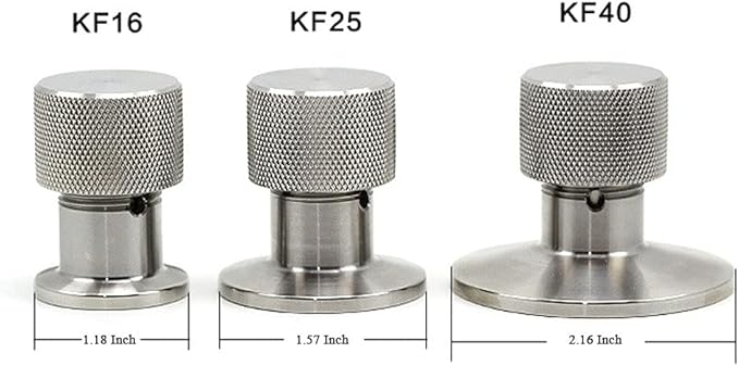 SHERICH KF25 High Vacuum Manual Release Valve Flange NW25 Vacuum Release Valve (Stainless Steel Body, 25mm Flange Connection, Copper, Silver)