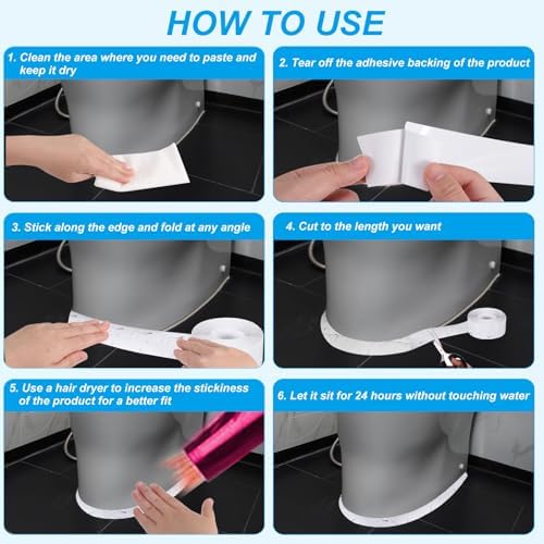 PATIKIL Caulk Tape 1.5" x 5 Ft, Self Adhesive Sealing Tape Waterproof Toilet Tub Caulk Sealant Strip Sealing Trim for Kitchen Bathroom Toilet Bathtub Sink Countertop, Dark Grey