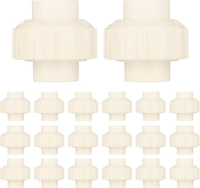 (20 Pack) EFIELD 1/2" Inch CPVC Slip Union, CTS x CTS Union Solvent Connection Fittings,(CPVC030-5-20PCS)