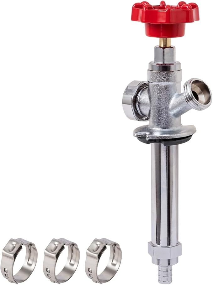 SUNGATOR 4 Inch Frost Free Sillcock, Anti-Siphon Outdoor Hose Valve, 1/2" PEX x 3/4" GHT Hose Bibb, No Lead Brass Garden Faucet/Spigot, Frost Proof Outdoor Water Faucet for PEX Pipe