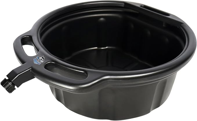 HKTE 16L (4.2 Gallon) HDPE Oil Drain Pan, Large Capacity,High-Density Polyethylene, Anti-Splash