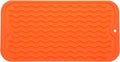 Silicone Dish Drying Mat for Multiple Usage,Easy clean,Eco-friendly,Heat-resistant Silicone Mat for Kitchen Counter or Sink,Refrigerator or Drawer Liner Orange S 12 inches x 6 inches