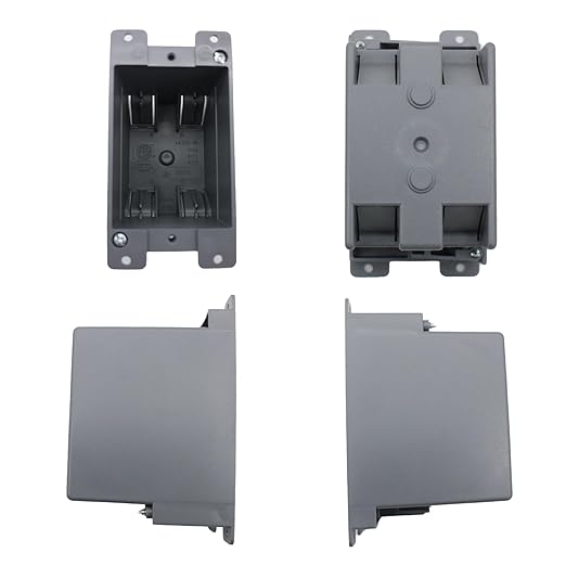 1 Gang Electrical Box 12 Pack,PVC Old Work Electrical Switch and Outlet Box,Outlet Box Old Work，Plastic Junction Box for Switches，14 cu.Inch,Fire Rated for 2 Hours,for Home Improvement,ETL