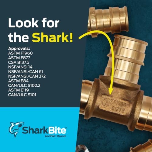 SharkBite 1/2 Inch Expansion FNPT Adapter Fitting for PEX-A Pipe, Brass Plumbing Fittings, Female NPT Adapter for PEX-A Tubing, UAB072LFA
