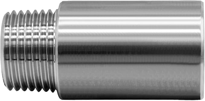 Stainless Steel Pipe Fitting 1/2" NPT Male x 1/2" NPT Female Thread Nipple Cast Pipe 2"（50mm) Length 2PCS