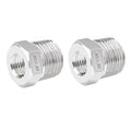 Quickun Stainless Steel Reducing Hex Bushing, 3/8" Male NPT to 1/4" Female NPT, Reducer Bushing Pipe Hose Fitting (Pack of 2)