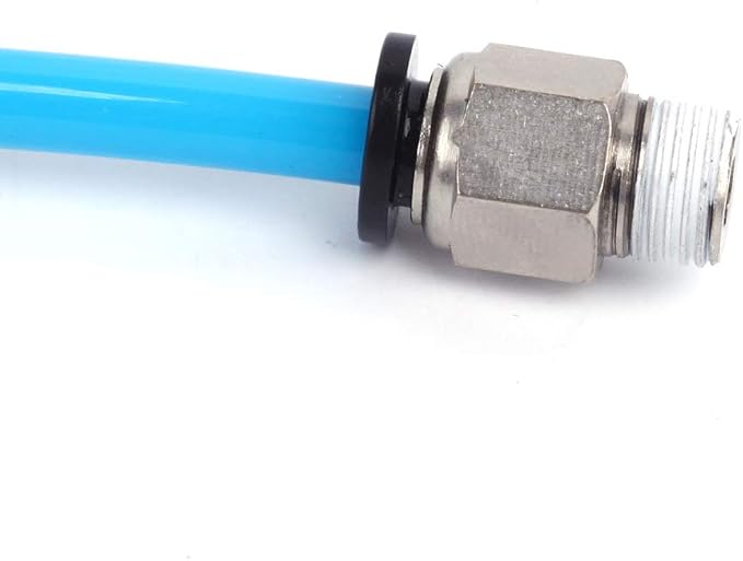 SNS 6mm Tube OD x 1/4 NPT Male Straight Nickel Plated Brass Push to Connect Pneumatic Fittings（10 PCS） SPC6-02NPBK