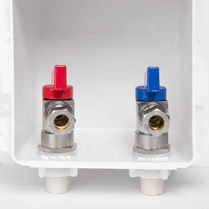 EFIELD Pre-Assembled Faucet Outlet Box, 1/2-Inch CPVC PPE Intet with Installed 1/4-Turn Ball Valve for Hot & Cold Water Supply, Chrome Plate,(FC001)
