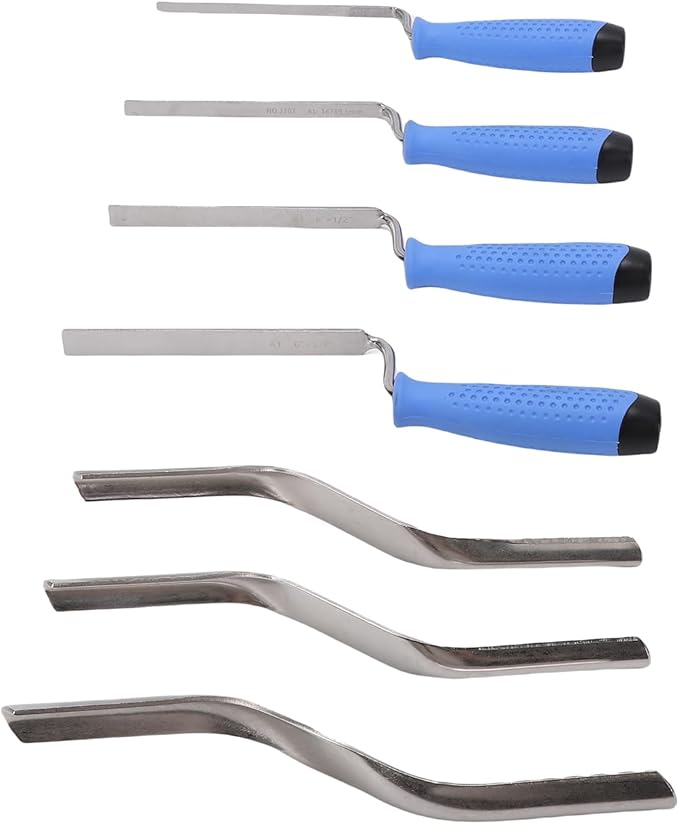 Fockety 7PCS Masonry Trowel Set, Stainless Steel Brick Trowel and Double End Corner Trowel Kit with Tool Bag for Tile Grouting Pointing Repair Construction