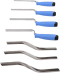 Fockety 7PCS Masonry Trowel Set, Stainless Steel Brick Trowel and Double End Corner Trowel Kit with Tool Bag for Tile Grouting Pointing Repair Construction