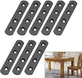 Sumnacon 8Pcs Stainless Steel Flat Plates - 4 Inch Heavy Duty Mending Plate Straight Corner Brace Brackets Connector Furniture Repair Fixing Joint with Screws, Black