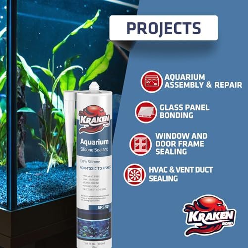 Kraken Bond Black Spray Waterfall Foam Sealant Straw Use 2x12 oz & Aquarium Silicone Sealant 2x10.1 fl. oz – Bundle for Vivarium, Terrarium, Fountain & Aquascape Background, Caulking Gun Not Included