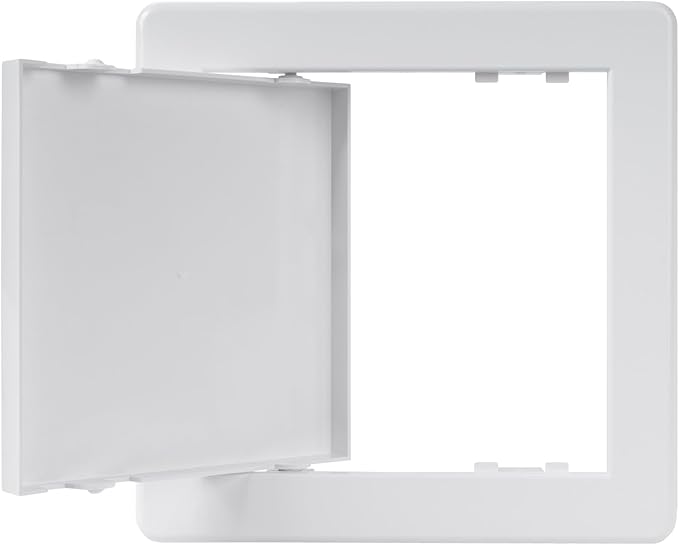 6 x 6 Inch White Square ABS Plastic Plumbing Access Panel - Indoor Wall Access Door for HVAC, Wall, Ceiling, and Drywall with Panel - Opening Box Door Cover - Easy to Instal