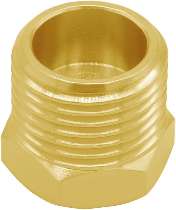 Joywayus 1/2 G Male to 3/8 Compression Female Thread Bushing Pipe Fitting, Brass Reducer Faucet Connector Water Hose Adapter, Supply Line Adapter for RV Kitchen Bathroom Plumbing 4PCS