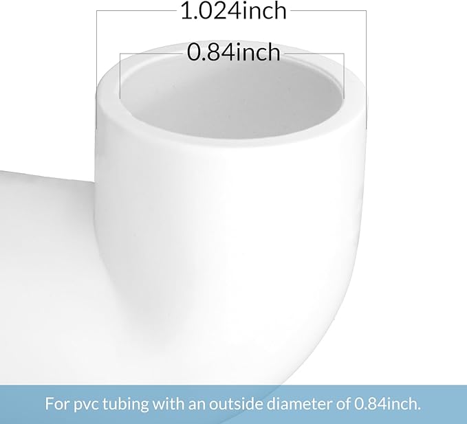20 Pack 1/2 inch 90 degree PVC elbow Pipe Fittings, PVC Fitting Connectors, Used for Building Furniture, Furniture Grade, White