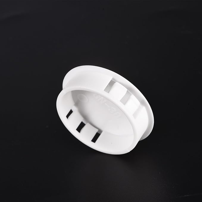 uxcell 1-1/2" Plastic Hole Plugs, 16Pcs Flush Type Panel Round Snap in Fastener Knockout Locking Plugs for Furniture Insert End Caps Panels, White