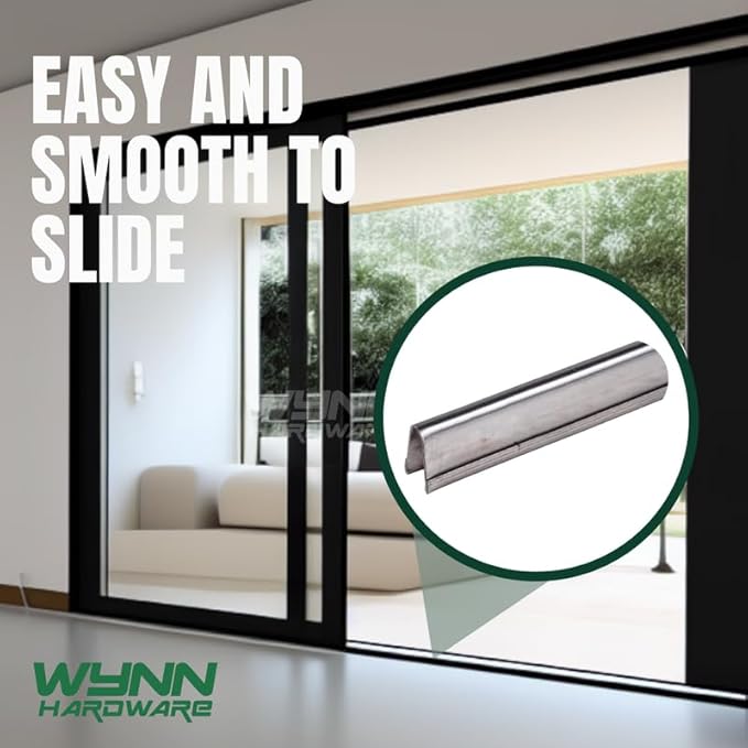 Stainless Steel Sliding Door Track Cover for Repairing Worn or Damaged Glass Doors and Horizontal Windows - Patio Glass Door Track Replacement (4 Feet, 2 Pack)