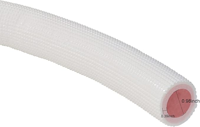 Pipe Insulation Tubing, BESUNTEK 6ft Heat Preservation Insulated Foam Tubing Handle Grip Support, for Water Pipes, air Conditioning Pipes (0.98" × 0.39", White/Pink, BESUNTEK-121)