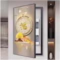 Fuse Box Cover Cabinet, Breaker Box Cover, Decorative Painting of Electricity Meter with Clock, Wall Mounted Hide Electrical Panel Cover Decorative,M,50x100cm