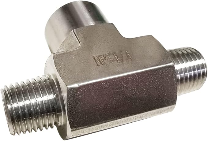 Metalwork 304 Stainless Steel Forged Pipe Fitting Street Tee 1/4" NPT Male x 1/4" NPT Female x 1/4" NPT Male, 1 Pc