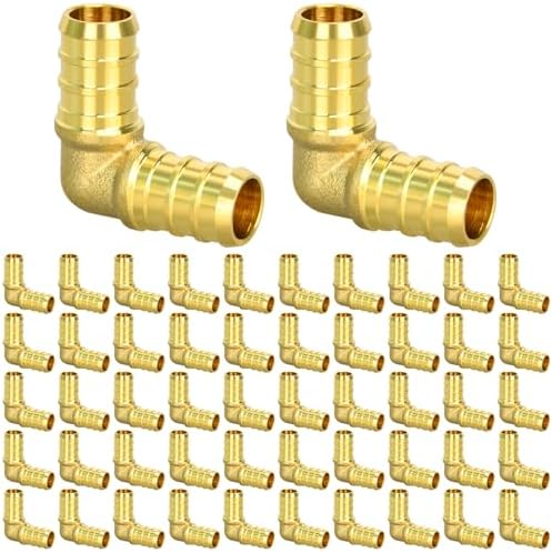 50 Pack 1/2" PEX Fittings, Brass Elbow Fittings