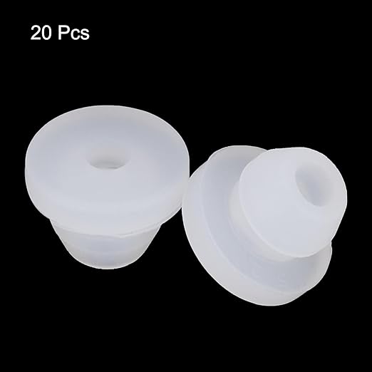 MECCANIXITY 20Pcs Snap Rubber Grommet Plug Mount Dia 4.5mm ID 2mm Narrow Groove Width 1.5mm Seal Anti-Scratch for Electrical Box Cable Pipes Transparent