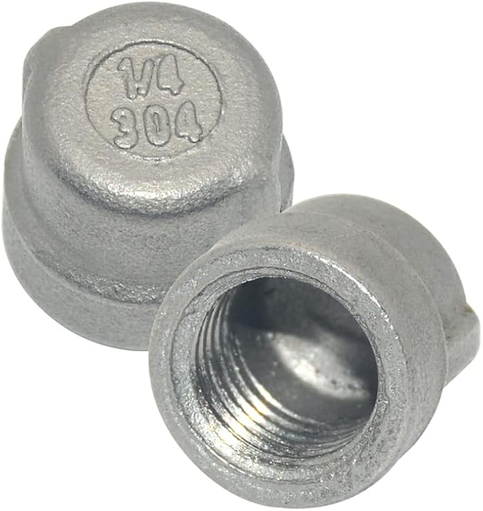 1/4" 0.25" Cap,NPT Female Threaded Cast Pipe Fitting,Stainless Steel 304